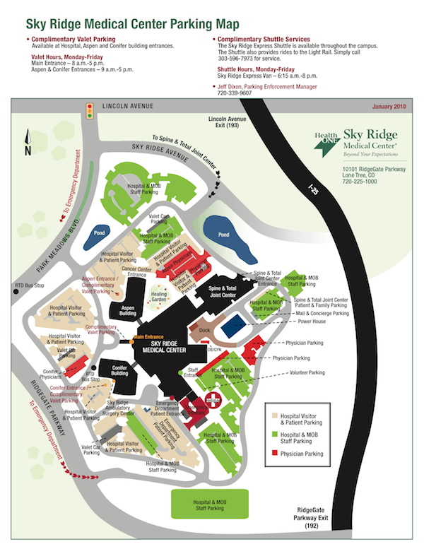 Parking Map Sky Ridge Medical Center